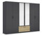 Rauch Möbel Bari, Drehtürenschrank, 6-türig, Kleiderschrank Grau-Metallic/Eiche Artisan, 1 Schublade, mit Spiegel, 271x210x54cm