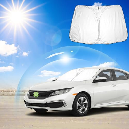 Ruiya Parasol para Parabrisas Delantero Compatible con Honda Civic MK10 2015-2021 Parasol Coche Delantero Anti UV Rayos Parabrisas de Coche Parasol Plegable Protección Solar para Civic Accesorios
