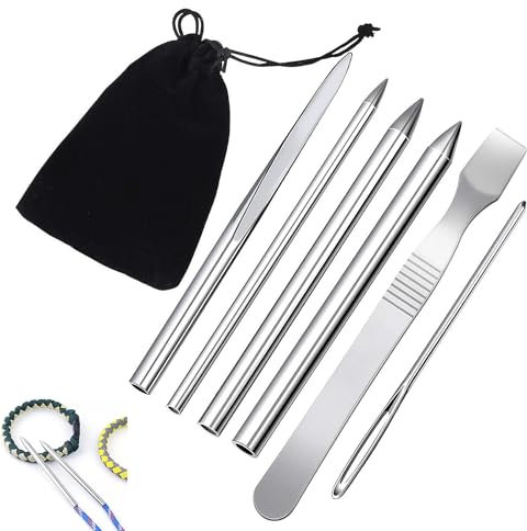 6stk Paracord Set, Paracord Zubehör, Paracord Nadel, Edelstahl Paracord Nadel, Paracord Nähnadeln, Paracord Schnürstich Nadel, Paracord Glättungswerkzeug, Für DIY Bastelbedarf