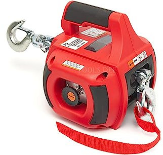 HBM Taladro portátil con cabrestante, polipasto y polipasto 225 kg Rojo
