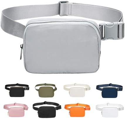 JENCVNL Bauchtasche Damen Gürteltasche Herren, Nylon Hüfttaschen Mode Brustbeutel Umhängetasche Crossbody Bag mit verstellbarem Riemen für Laufen Wandern Training Reisen (Grau)