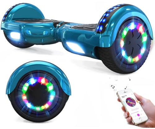 GeekMe Hoverboards 6.5”Zweimotoren 2-Rad-Hoverboards Hoverboards mit LED-Leuchten Bluetooth