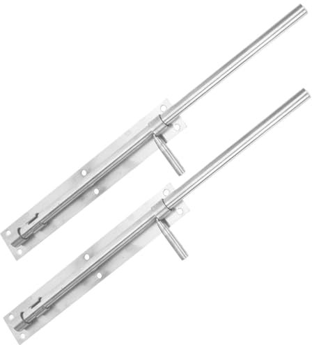 Homoyoyo 2pcs Heavy Duty Slide Bolt Latch for Indoor Doors Easy to Install Door Lock for Sheds Barns Gates and Privacy Fences Design