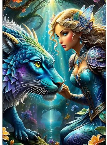 GDYEEH 5D Beauté Diamond Painting Kits, DIY Monstre Diamant Painting Complet, Fantaisie Art du Diamant Peinture Strass Point de Croix Painting pour Adultes Débutants Murale Décor 30x40 cm