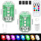 ZeiLaBang Kakadi 2 Stück Drahtloses Auto LED-Blitzlichter Akku mit Fernbedienung,Kabellose Led lichter Auto,Auto Fernbedienung Blitzlicht,USB Charging Blitzlichter Drone Night Light für Auto