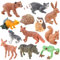 AENIMELY Lot de 12 figurines d'animaux de la forêt - Jouet de la jungle - Ours - Décoration de gâteau d'anniversaire - Cadeau pour enfants
