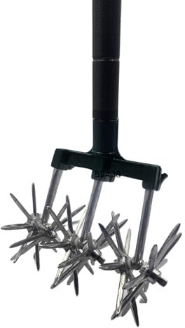 3 PAGEN® Sternfräse mit 70-120 cm langem Stiel, Gartenfräse zur Saatvorbereitung und Bodenlockerung, Kultivator mit teleskopischem Griff, Bodenkrümler, Bodenlüfter, Rollkultivator