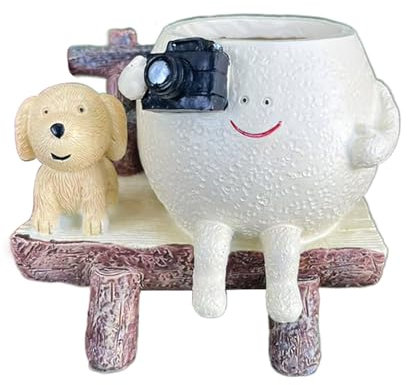 Smily Face Blumentöpfe für Pflanzen, lustiger Sukkulenten-Übertopf, lebender niedlicher Kunstharz-Blumentopf, Übertopf für Innen- und Außenbereich, Geschenkideen für Mutter und Weihnachten