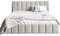 Sofello Polsterbett NINA mit Holzlattenrost 120 140 160 180 200 cm aus Samt Samtdoppelbett für Erwachsene und Jugendliche (Riviera 21 - beige, 200x200)