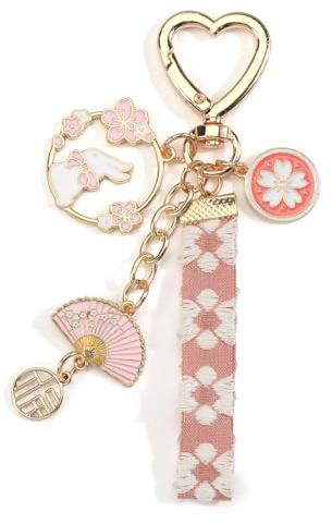 Gallkeat Schlüsselband kurz schlüsselanhänger mit Schlüsselring, Hase Anhänger, Handgelenk Schlüsselband für Damen, Taschenschmuck