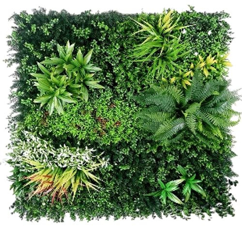 Marvin Pannelli Piante Artificiali da Parete 3D – Siepe Sintetica Verde Effetto Naturale per Interno Esterno, Recinzione Decorativa Resistente UV, Facile da Installare (TROPICALE 100X100 CM)