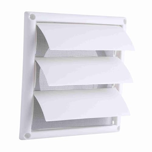 Rejilla de Ventilación 20x20cm, Cubierta de Aire Acondicionado con 3 Aletas Ajustables