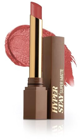 Hyperstay Super Matte Lipstick – Muted Rose-720 | Hydrating, Long-Lasting & Transfer-Proof Lipstick for Women | Soft Dusty Rose Matte Finish | 2.2g