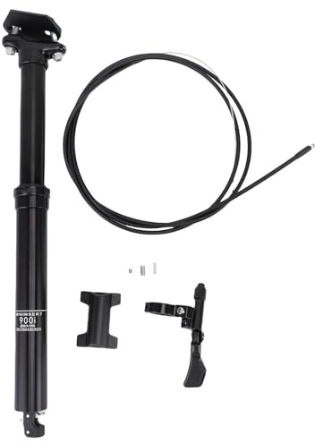 Fockety 30.9mmx395mm Length 125mm Dropper Post, Hydraulic Dropper Seatpost with Remote Lever and Cable Kit, E Bike Internal Routing Suspension Seatpost for BMX, Mountain & Road Bike