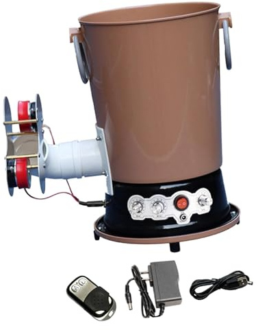 Fenteer Tischtennisroboter, tragbar, automatischer Ballwerfer, große Kapazität, Ballzuführung, Braun