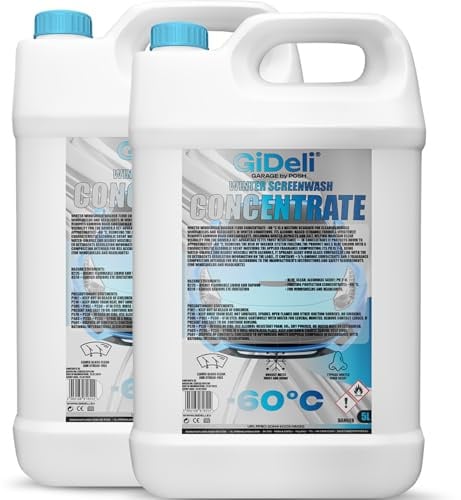 GiDeli Líquido anticongelante concentrado para parabrisas (2 x 5 L, anticongelante de -60 °C, para protección contra heladas)