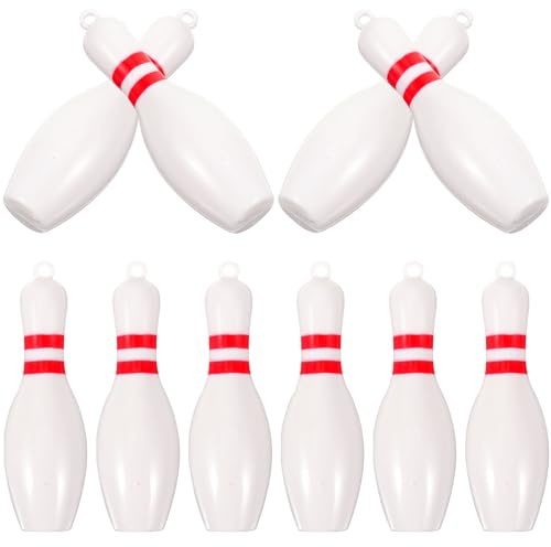 Mikikit 10 Stück Bowling Schlüsselanhänger aus Kunststoff Kompakter Kleiner Sport Anhänger zum Aufhängen Dekorativer Taschenanhänger für Partygeschenke