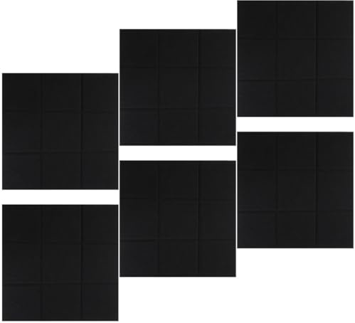 Schallabsorbierende Wandpaneele 6 Stück für Zuhause, Schwarz, Polyester | Geräuschdämpfende Wandpaneele, 9 Blocks, Dekorativ, Leicht zu Schneiden und Montieren