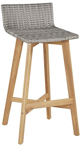 Fengshui Barhocker Set 2er Massivholz Akazie