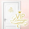 Grandora Wandtattoo VIP Lounge I Gold (BxH) 19 x 18 cm I WC Badezimmer Toilette selbstklebend Türaufkleber Aufkleber Wandaufkleber Wandsticker W5373