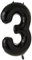Unique Party Supplies 55863 Riesenzahl 3 Luftballon - 86 cm - Schwarz