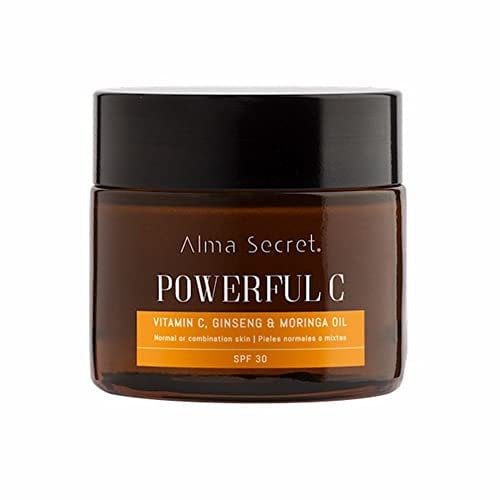 Alma Secret POWERFUL C Crema Iluminadora Antiedad con Vitamina C, Ginseng & Moringa. SPF 30-50 ml