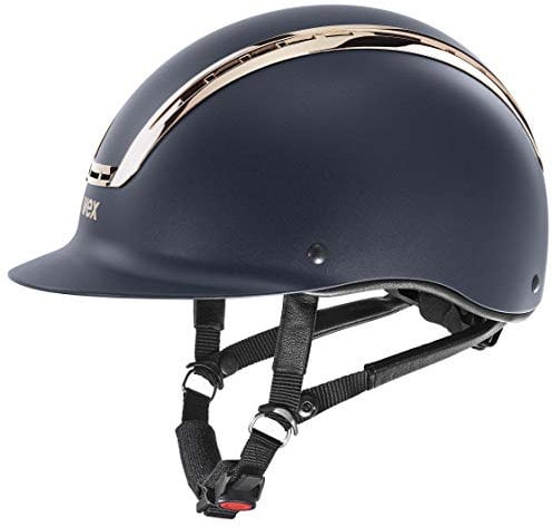 uvex suxxeed Chrome - robuster Reithelm für Damen und Herren - individuelle Größenanpassung - optimale Belüftung - Navy matt-Coral - 55-56 cm