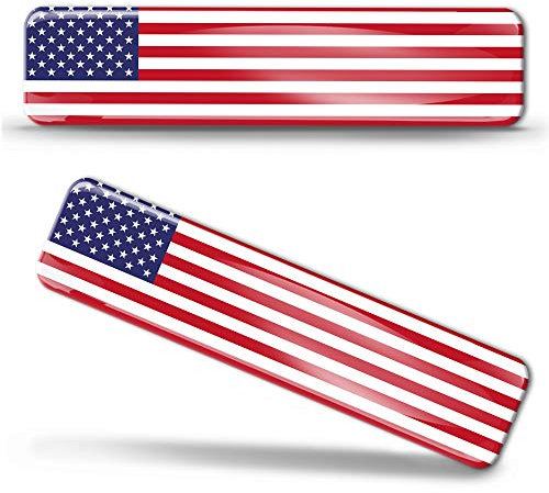 Biomar Labs® 2 x Aufkleber 3D Gel Silikon Stickers Vereinigte Staaten Amerika America USA Flag Flagge Fahne Autoaufkleber F 27