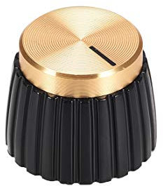 sourcing map Lautstärkeregler Potentiometer Knopf Marshall-Style Amplifier Ersatzknopf mit goldener Kappe Schwarz