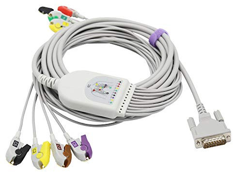 Kompatible Schiller AT10 AT10 Plus AT101 AT102 AT102-Plus EKG Kabel 10 Leitungen IEC Pinch/Grabber 4,0 mm europäischer Standard Stecker 15-polig CE/FDA-geprüft