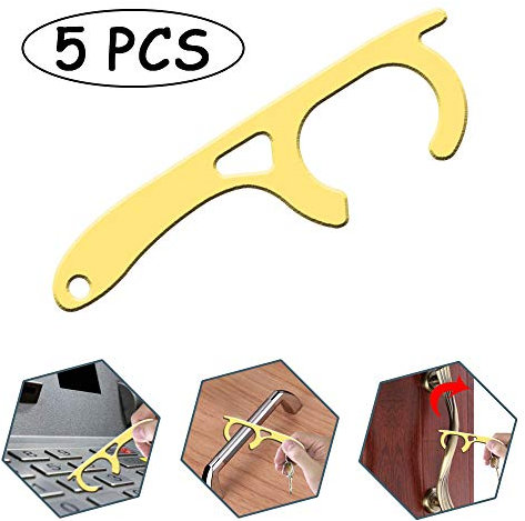 MYYINGELE Portable Hygiene Hand Metal Door Opener Elevator, Avoid Touching dirty stuff Ridden Surfaces, No-Touch Door Opener Closer Stylus Keep Hands Clean, 5PCS