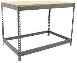 Simon Rack Banco de Trabajo Taller, Mesa de Trabajo Taller, Carga Máxima 400 kg, 900x1200x600 mm, Bricolaje, Gris/Madera - BT-Basic