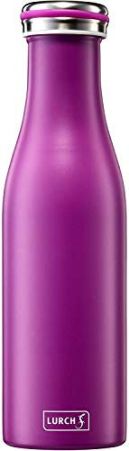 Lurch 240850 Isolierflasche/Thermoflasche für heiße und kalte Getränke aus doppelwandigem Edelstahl 0,5l, purple
