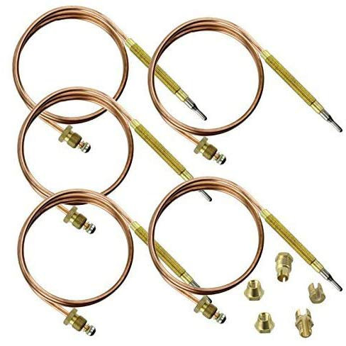 SPARES2GO Thermocouple Kit & Fixings, compatible with Rangemaster or Falcon Oven Cooker (Pack of 5, 900mm)