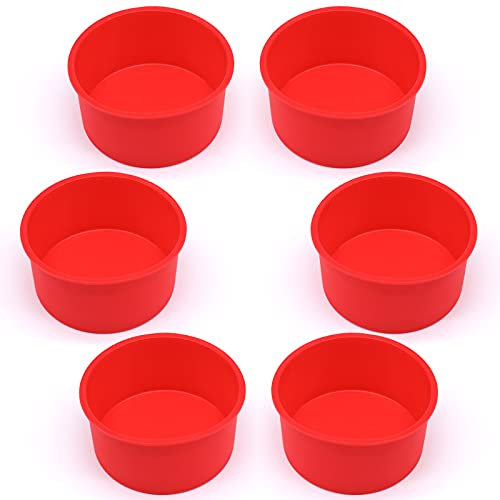 Molde de Silicona Redondo Antiadherente para Tartas de Chocolate, 6 Unidades, Bandeja para Pan de Mousse, 4 Pulgadas