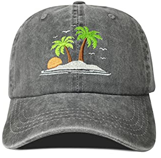 Hepandy Embroidered Palm Tree Baseball Hats for Men Women, Palm Tree (Dark Gray), One Size