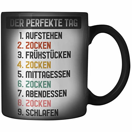 Trendation - Zocker Gamer Zaubertasse mit Spruch Geschenk Junge Jungs Gaming Farbwechsel Tasse Der Perfekte Tag