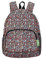 ECO CHIC Mini sac à dos pliable léger | Sac à dos résistant à l'eau | Se replie dans une pochette pour le rangement (Petites fleurs Noir)