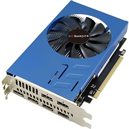 SRhonyra Tarjeta gráfica R7 350 de 4 GB con múltiples pantallas GDDR5 6HDMI, GPU PCI-Express de 128 bits Placa de video para comercio de acciones, pared de video, proyecto de presentación