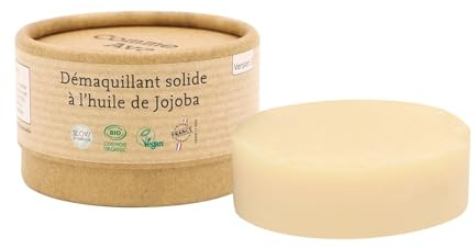 Comme Avant - Natürliches und solides Bio-Make-up-Entferner mit Jojobaöl – reinigt sanft – beruhigt die Augen – wasserfestes Make-up – hergestellt in Frankreich – 1 Make-up-Entferner – 40 g