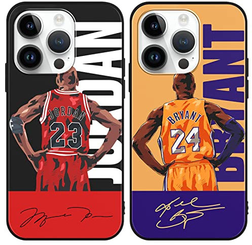 nurkorki [2 Stück Handyhülle für iPhone 14 Pro Hülle 6,1,Basketball Player Star 23 24 Design Muster Weich Premium TPU Silikon Design Case Stoßfest Cover Kompatibel mit iPhone 14 Pro
