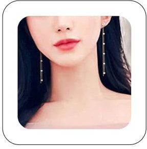 Aneneiceera Boho Quaste Perle Drop Dangle Ohrring Einfache Gold Lange Quaste Perlenohrringe Winzige Perlenkette Einfache Ohrringe Vintage Ohrringe Schmuck für Frauen und Mädchen (Gold)