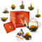 Creano Teeblumen Geschenkset - Erblühtee mit 500ml Glaskanne & 6x Weißer Tee + Teelini Schwarztee Bonuskugel - 8 teilig