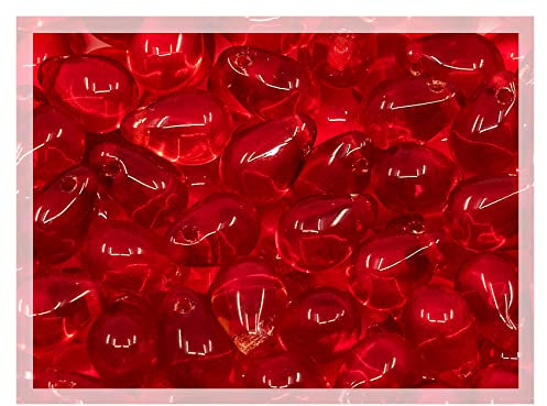 Czech 50-Piece Glass Beads, 6x9mm, Teardrop Siam Red