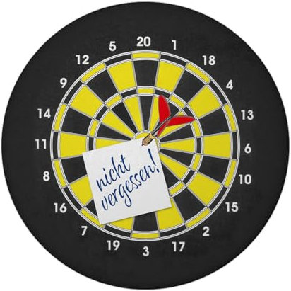 Nicht vergessen! Dartscheibe Magnet rund mit Flaschenöffner als Deko für Dartspieler, die gerne mal etwas vergessen oder etwas am Kühlschrank befestigen wollen