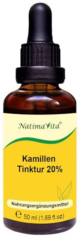 Kamillen Tinktur 20% – 50 ml – 100% natürlich - Unterstützung des Immunsystems - Verdauungshilfe - Beruhigend - NatimaVita