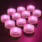 HL Flammenlose LED Kerzen Teelichter, Mini Unterwasser Licht, 100 Stunden LED Teichbeleuchtung Dekolichter für Teich, Pool, Aquarium, Vase, Badewanne, Spa, Party, Festival（12 Stück, Rosa）