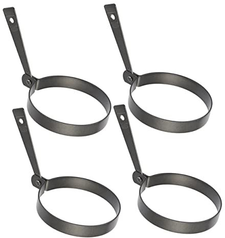 Cabilock 4pcs Non-stick Egg Rings Cooking Moulds Food Grade Silicone Round Shape for Frying Eggs for Breakfast Compatible Stovetop and Air Fryer