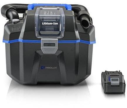 Prolux Cordless Wet/Dry Vacuum, 18V Lithium Ion High-Performance, Brushless Motor, Wet Pickup, Dry Pick & Blower Setting, HEPA Filtration, Compact Shopvac for RVs and Vehicle Maintenance