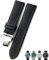 vkeid 20mm 21mm 22mm Lederarmband Schwarz Braun Uhrenarmbänder Für Rolex Für Omega Seamaster 300 Für Hamilton Für Seiko Für IWC Für Tissot Armband (Farbe: 21mm, Größe: 20mm)